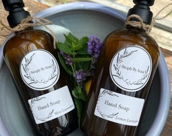 Hand Soap, Natural with Elegant Dispenser | Moisturizing Liquid Soap for the Bathroom or Kitchen | Luxury Hand Care with a Hydrating Formula