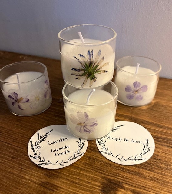 Unique Pressed Flower Candle Holder Mini Soy Candle Holder Etsy Canada