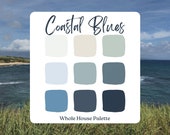 Coastal Blues Paint Palette: Santorini Blue, Beach House Colors (PDF)