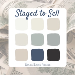 Home Staging Color Palette, Benjamin Moore, Best Design Colors, Beach Glass, Digital Paint Palette, Neutral Color Scheme