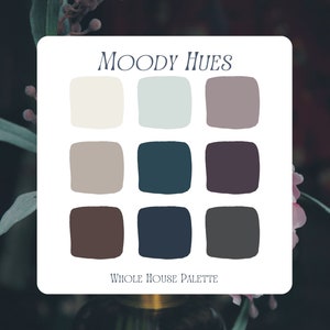 Interior Paint Palette Moody Darks, Benjamin Moore, Gentleman&#39;s Gray, Interior Designer Paint Scheme, Jewel Tones, Front Door Colors