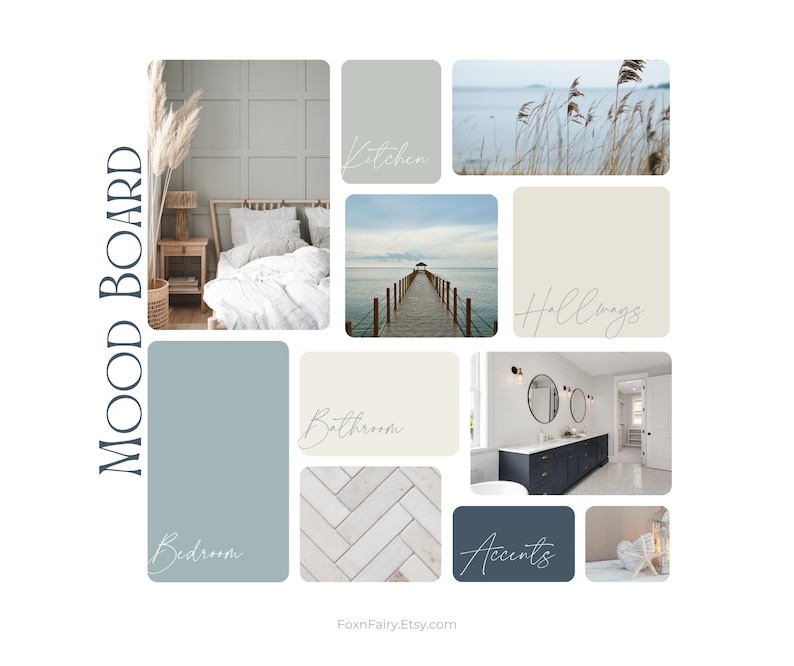 Coastal Paint Palette Trio: Benjamin Moore Santorini Blue (PDF) - Etsy
