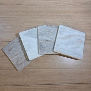 Honed Marble Coasters 4x4 Set of 2 — Stone Drink Coasters