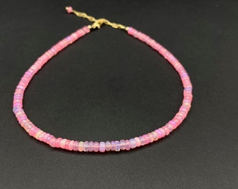 Hot Pink Ethiopian Opal Choker Necklace