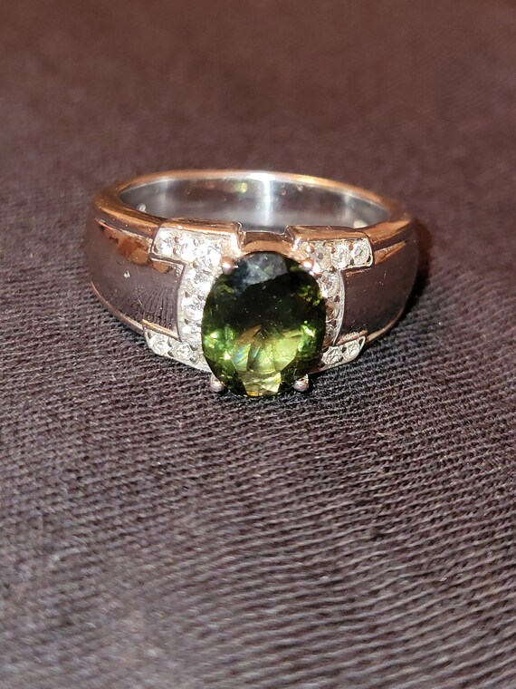 Gorgeous Peridot Ring in Solid Sterling Silver - A