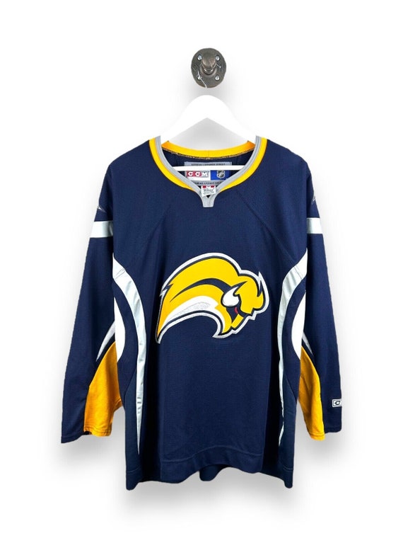 CCM Official Vintage Retro Style Apparel Buffalo Sabres Zip Up Hoodie Sweatshirt