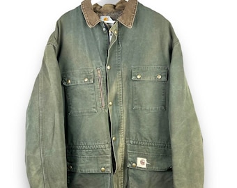 Dickies Mens Size Large Blanket Lined Denim Chore Barn Jacket Coat Vintage  NJ