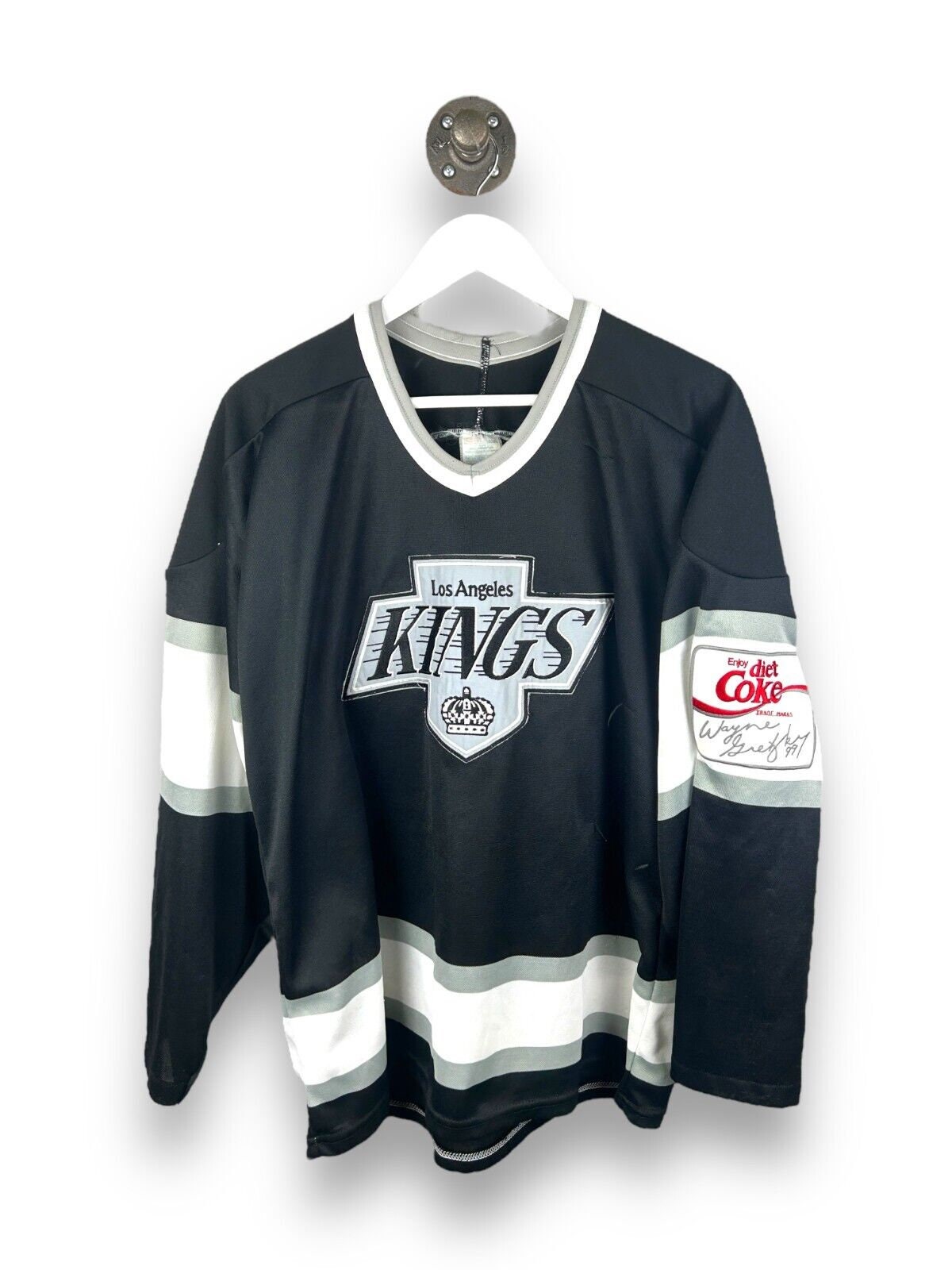 CCM Los Angeles Kings 99 Men's Wayne Gretzky Authentic White Throwback NHL  Jersey