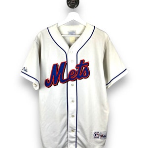 Vintage 90s New York Mets Pinstripe Baseball Jersey Authentic Sewn Rawlings  40