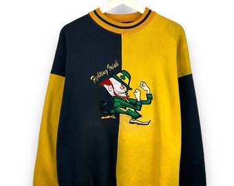 Vintage 90s Notre Dame Fighting Irish NCAA Split Sweatshirt Size XL Midwest