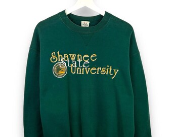 Vintage 90s Shawnee State University Spell Out Collegiate Sweatshirt Size Large