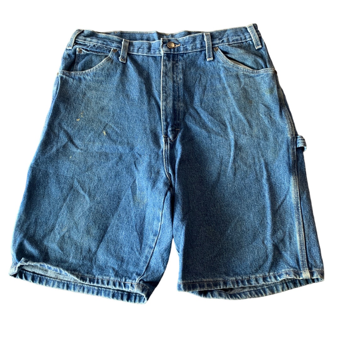 Vintage Dickies Jean Shorts Mid Dark Wash Trendy Summer Etsy