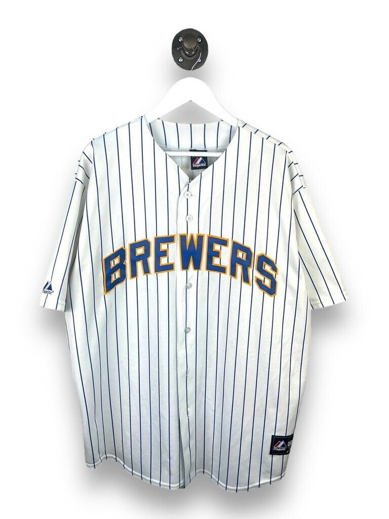 Vintage 80s Sand-Knit Milwaukee Brewers Jersey T-Shirt Large