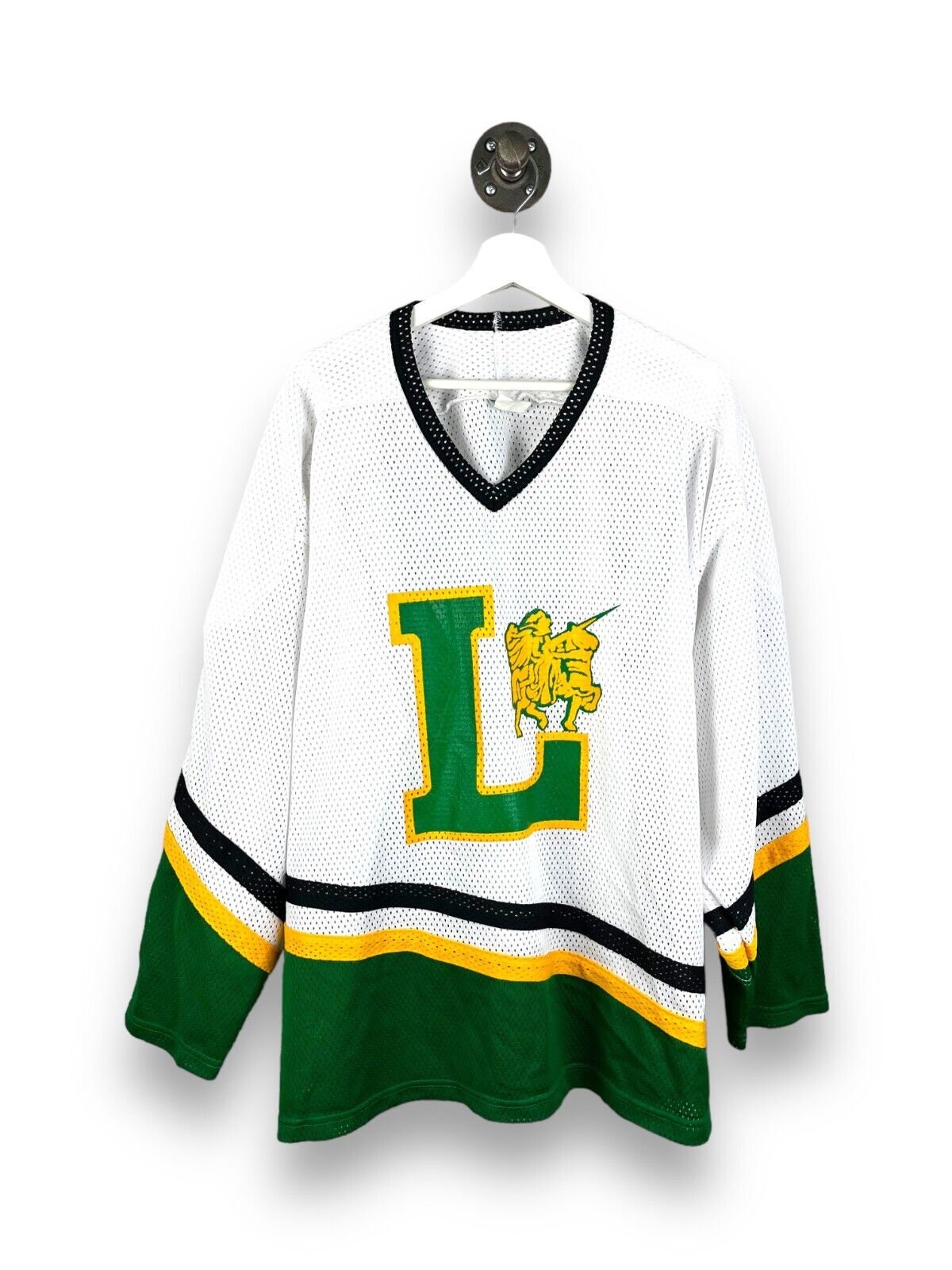 Vtg Minnesota Wild St Patricks Day Irish Lace Up NHL Hockey Hoodie  Sweatshirt L