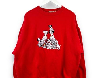 Vintage Disney 101 Dalmatians Embroidered Dogs Movie Promo Sweatshirt Size 2XL