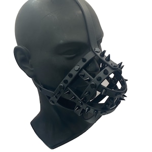 マットブラックスパイククラシックハードウェアヒューマンフェイスマズル