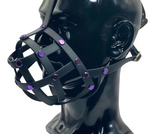 Purple Classic Hardware Petplay Face Muzzle