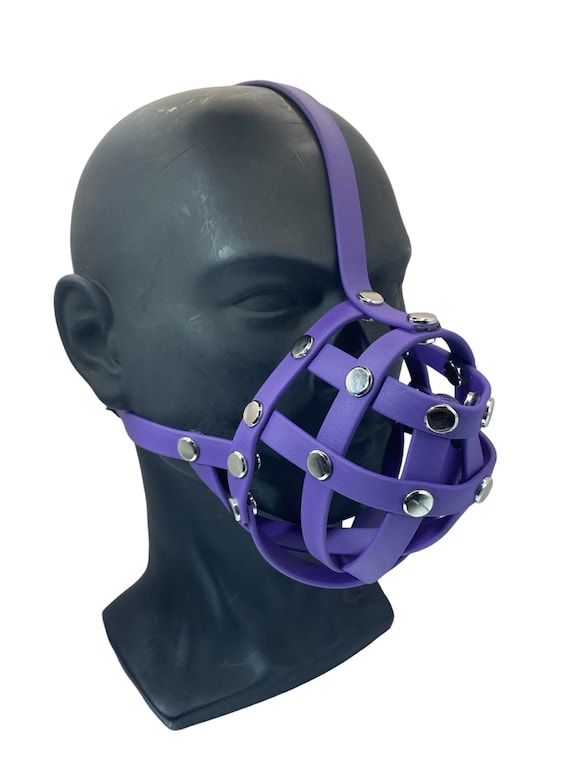 Purple Biothane Premium Hardware Human Face Muzzle Etsy UK