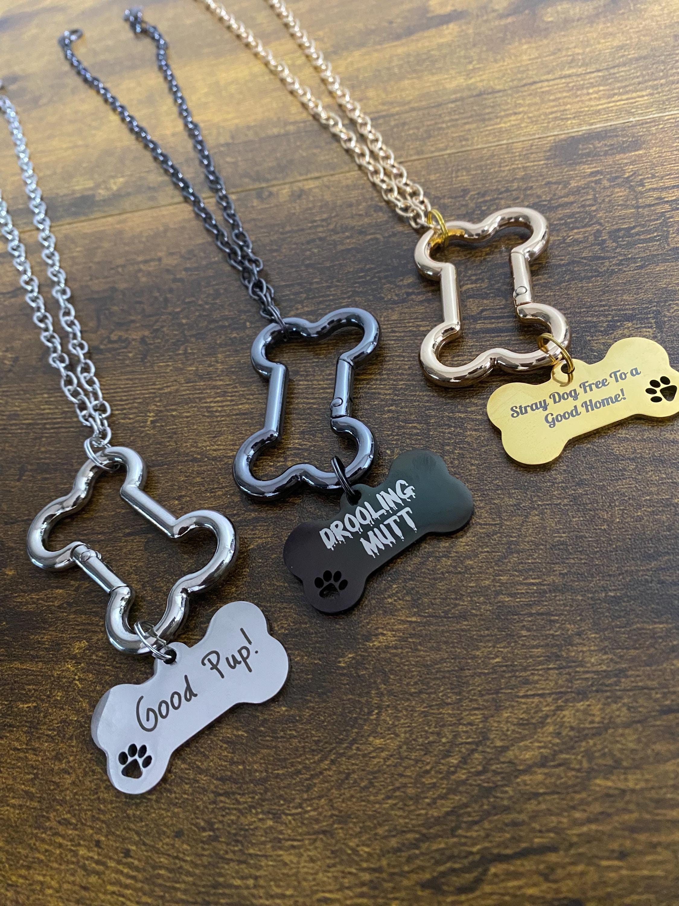 Custom Dog Bone Stainless Steel Tag Necklace - Etsy