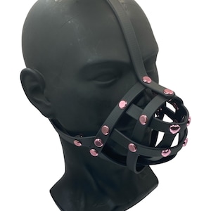 Pink Classic Hardware Petplay Face Muzzle
