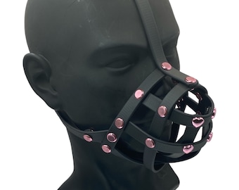 Pink Classic Hardware Petplay Face Muzzle