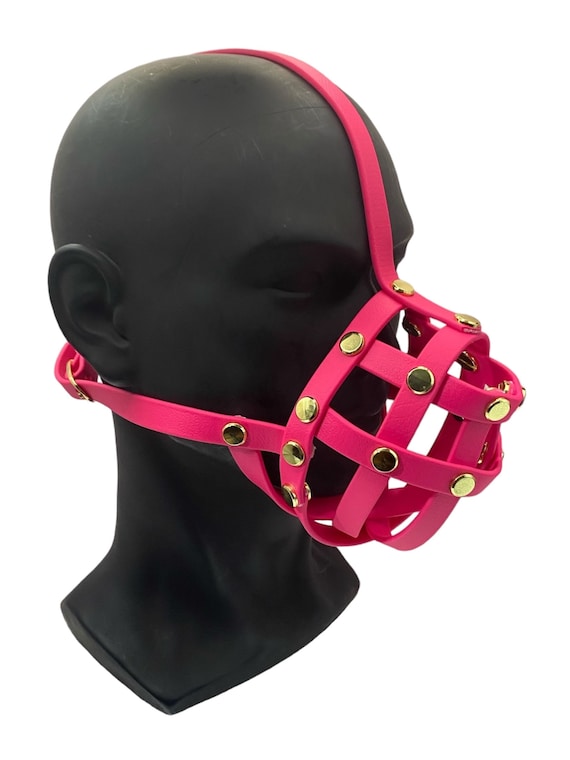 Pink Biothane Premium Hardware Pet Play Face Muzzle Etsy UK
