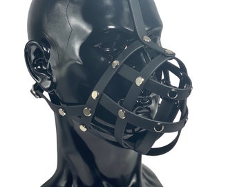 Silver Classic Hardware Petplay Face Muzzle