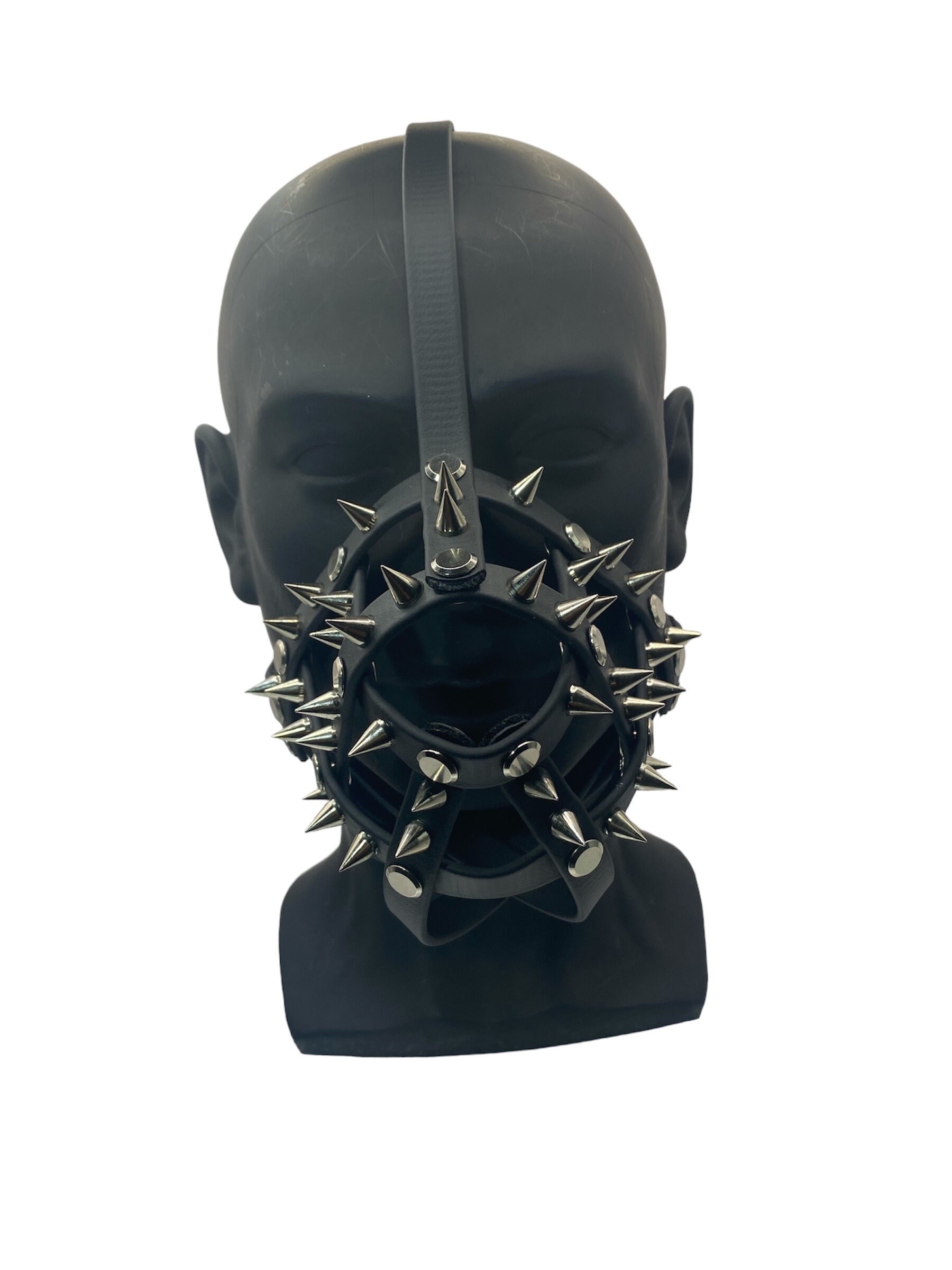 Silver Spiked Classic Hardware Human Face Muzzle - Etsy Hong