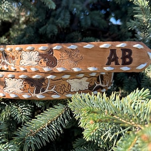 Personalized Hand Tooled Leather Western Belt: Full Grain Cowboy Belt