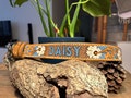 Personalized Hand Tooled Full Grain Leather Western Dog Collar, Custom Floral Leather Collar With Pet Name, Western Floral Design Dog Collar product logo
