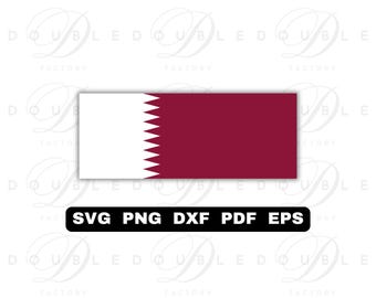 Qatar Flag | Svg Png Dxf Eps Pdf - Vector Graphic Design Layered by Color
