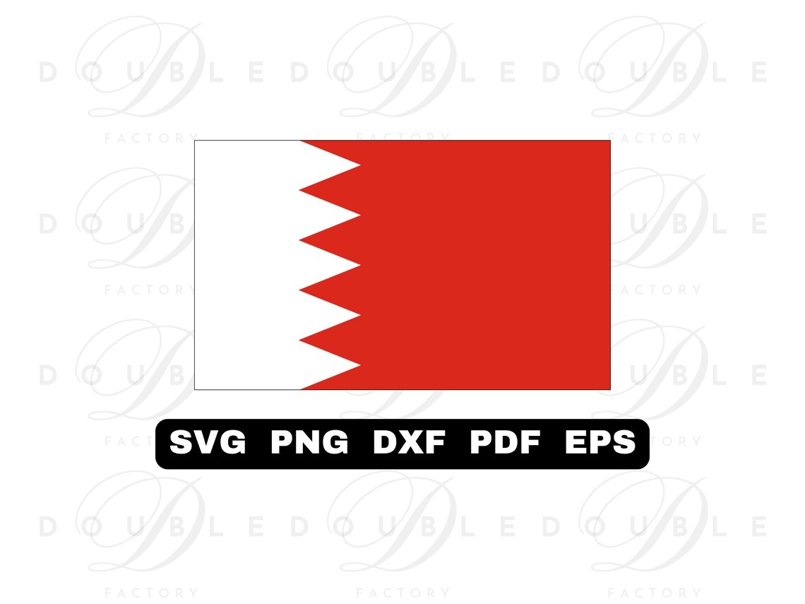 Bahrain Flag | Svg Png Dxf Eps Pdf - Vector Graphic Design Layered by ...