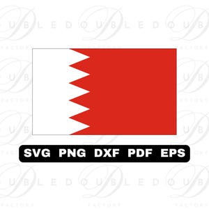 Bahrain Flag | Svg Png Dxf Eps Pdf - Vector Graphic Design Layered by Color