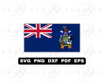 South Georgia & South Sandwich Islands Flag | Svg Png Dxf Eps Pdf - Vector Graphic Design Layered by Color