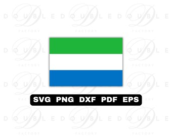 Sierra Leone Flag | Svg Png Dxf Eps Pdf - Vector Graphic Design Layered by Color