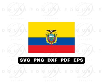 Ecuador Flag | Svg Png Dxf Eps Pdf - Vector Graphic Design Layered by Color