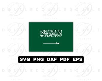 Saudi Arabia Flag | Svg Png Dxf Eps Pdf - Vector Graphic Design Layered by Color