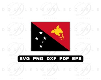 Papua New Guinea Flag | Svg Png Dxf Eps Pdf - Vector Graphic Design Layered by Color