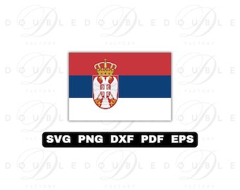 Serbia Flag | Svg Png Dxf Eps Pdf - Vector Graphic Design Layered by Color