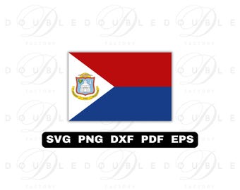 Sint Maarten Flag | Svg Png Dxf Eps Pdf - Vector Graphic Design Layered by Color
