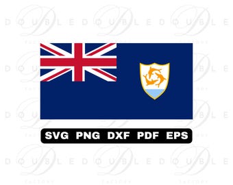 Anguilla Flag | Svg Png Dxf Eps Pdf - Vector Graphic Design Layered by Color
