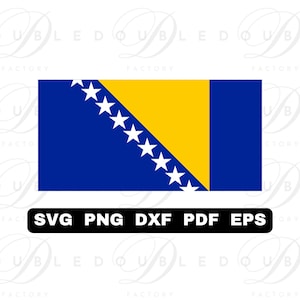 Bosnia and Herzegovina Flag | Svg Png Dxf Eps Pdf - Vector Graphic Design Layered by Color