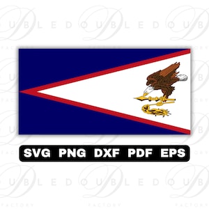 Bandera de Samoa Americana / Svg, Png, Dxf, Eps, Pdf - Diseño gráfico vectorial en capas por color