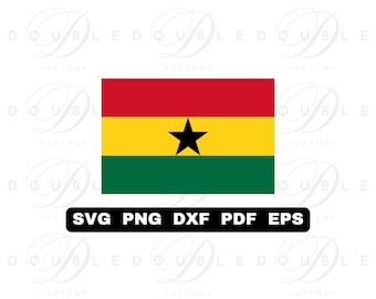 Ghana Flag | Svg Png Dxf Eps Pdf - Vector Graphic Design Layered by Color