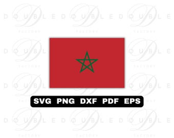 Morocco Flag | Svg Png Dxf Eps Pdf - Vector Graphic Design Layered by Color
