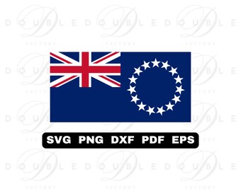 Cook Islands Flag | Svg Png Dxf Eps Pdf - Vector Graphic Design Layered by Color