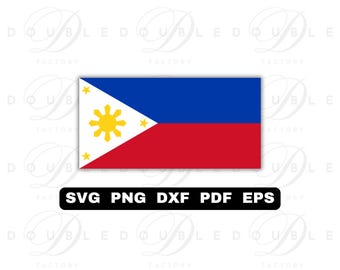 Philippines Flag | Svg Png Dxf Eps Pdf - Vector Graphic Design Layered by Color