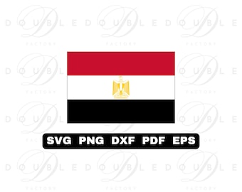Egypt Flag | Svg Png Dxf Eps Pdf - Vector Graphic Design Layered by Color