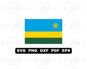 Rwanda Flag | Svg Png Dxf Eps Pdf - Vector Graphic Design Layered by Color
