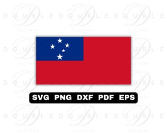 Samoa Flag | Svg Png Dxf Eps Pdf - Vector Graphic Design Layered by Color